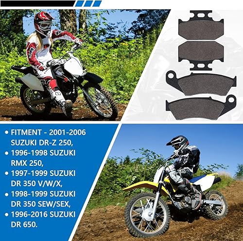 Miniatura 8 de dr650 Pastillas de freno delanteras y traseras para Suzuki DR650 1996-2016 DR350 1997-1999 RMX 250 1996-1998 DR-Z250 2001-2006, para Kawasaki KDX200