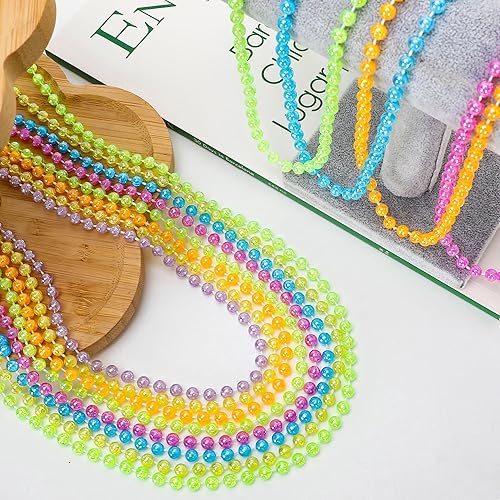 Miniatura 23 de 100 collares de cuentas, cuentas plateadas de Mardi Gras, artículos de recuerdos de fiesta, collares de juguete de Navidad de 33 pulgadas, disfraz