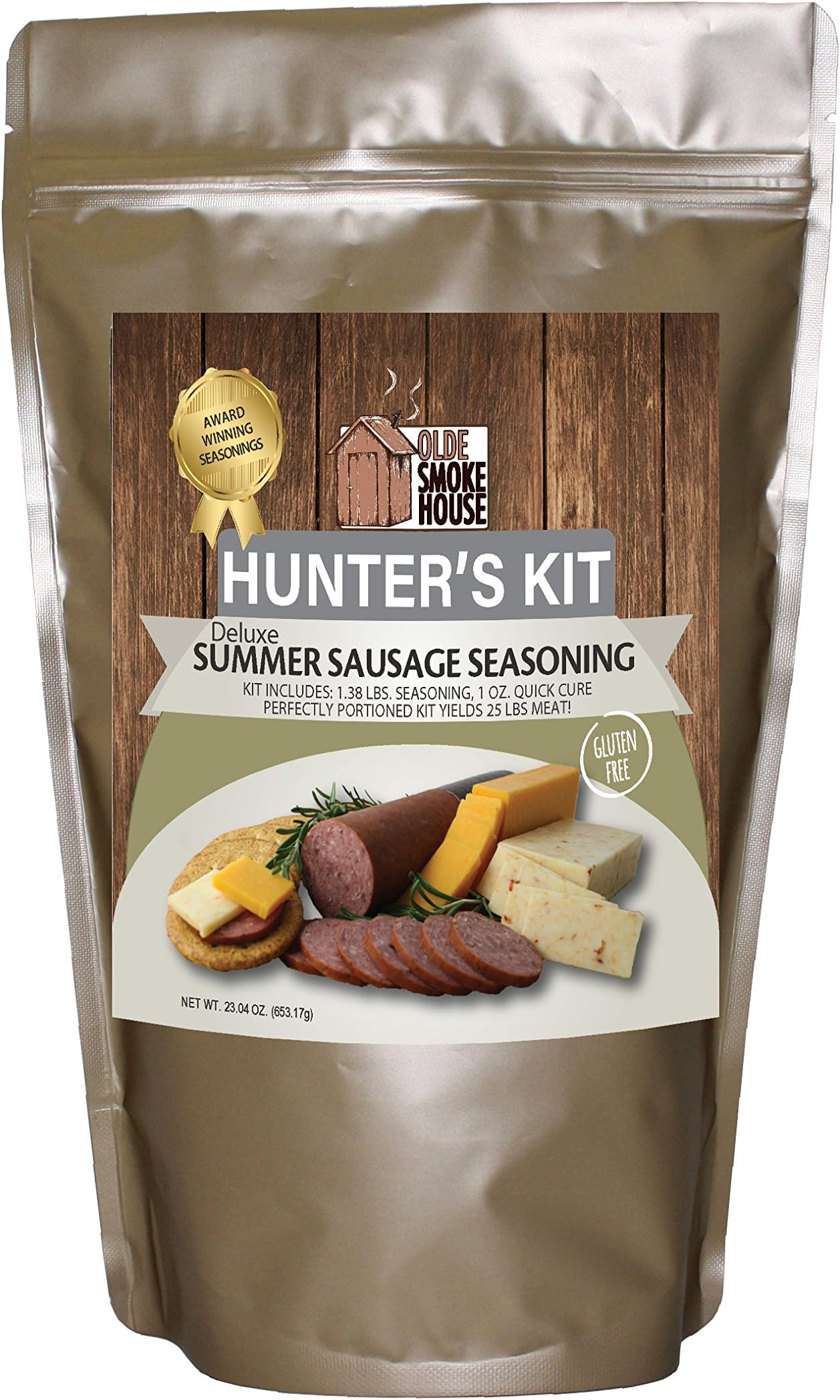 Hunter's Kit (Deluxe Summer Sausage, 23.04). Kit includes 1.38 lb. Seasoning, 1 oz. Quick Cure. Gluten free. Excellent for curing or preserving pork, beef and wild game meats.