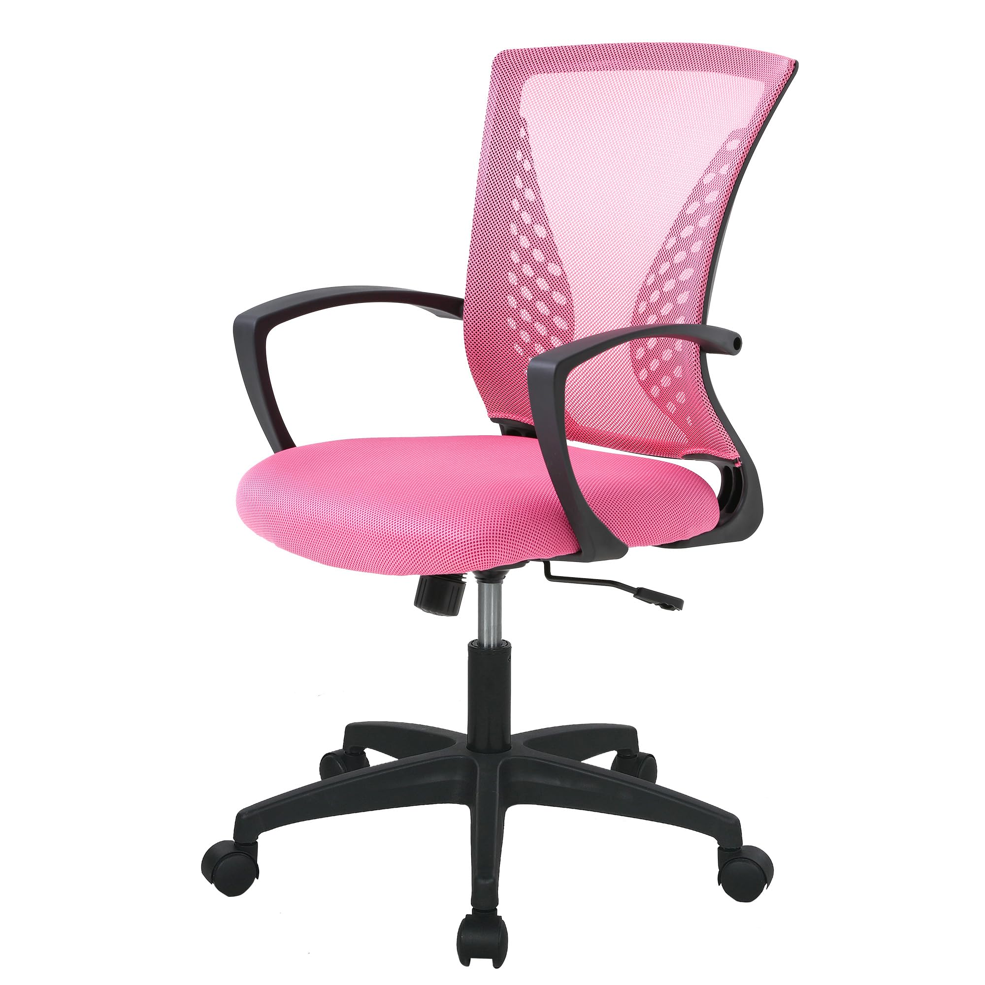 PayLessHere pink mesh gaming chair with armrests