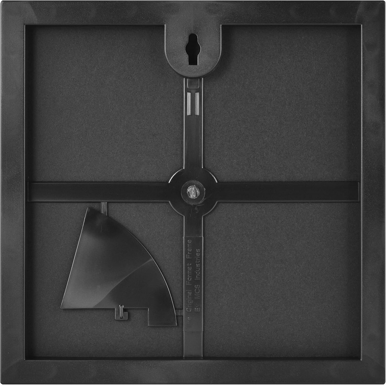 MCS Format 8x8 Picture Frame Black, Square Gallery Wall Vertical & Horizontal Wall Hanging Small Picture Frame or Tabletop Easel for Photos & Art Prints (12-Pack)