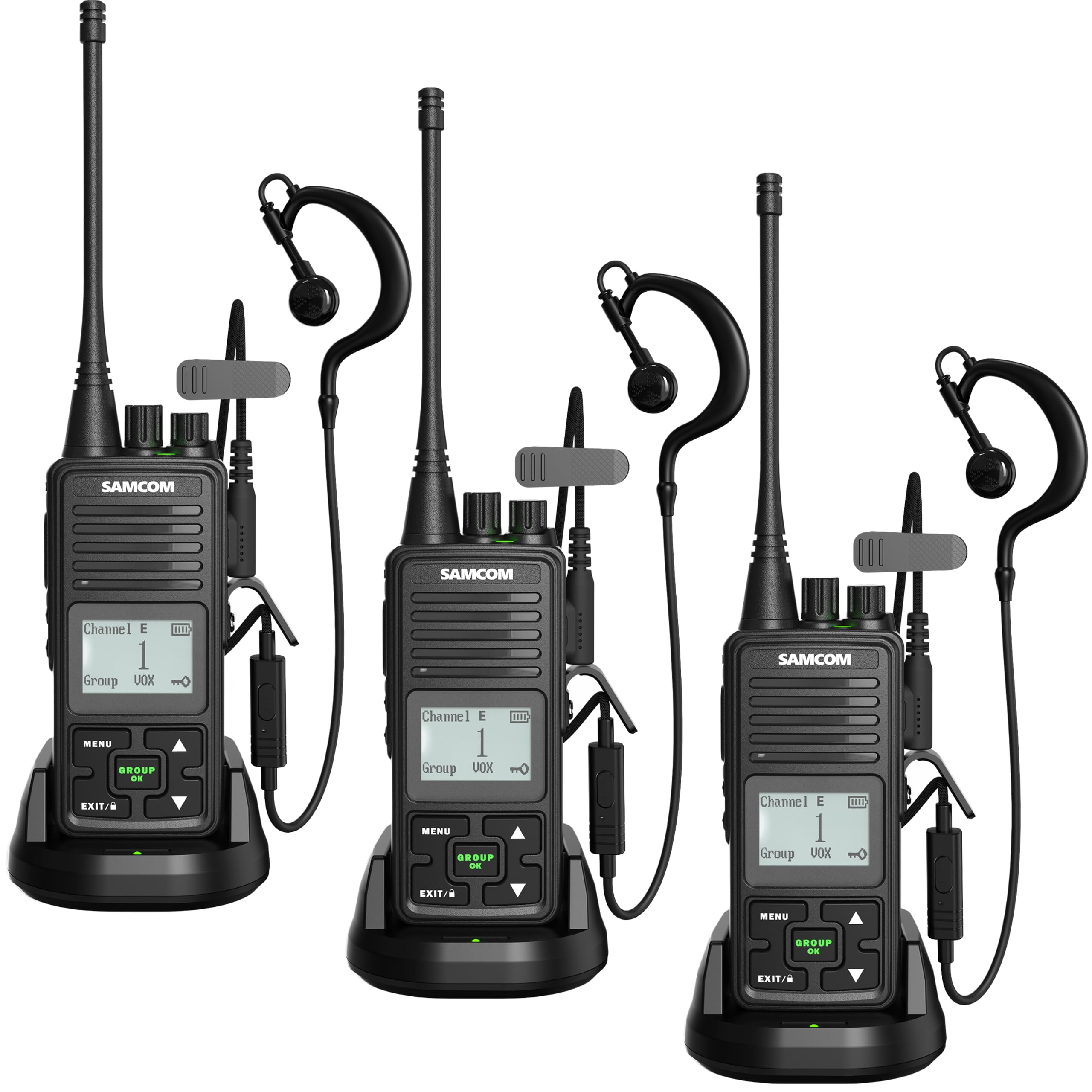 SAMCOM FPCN10A Two-Way Radios Long Range 3000mAh Rechargeable, 3 Packs