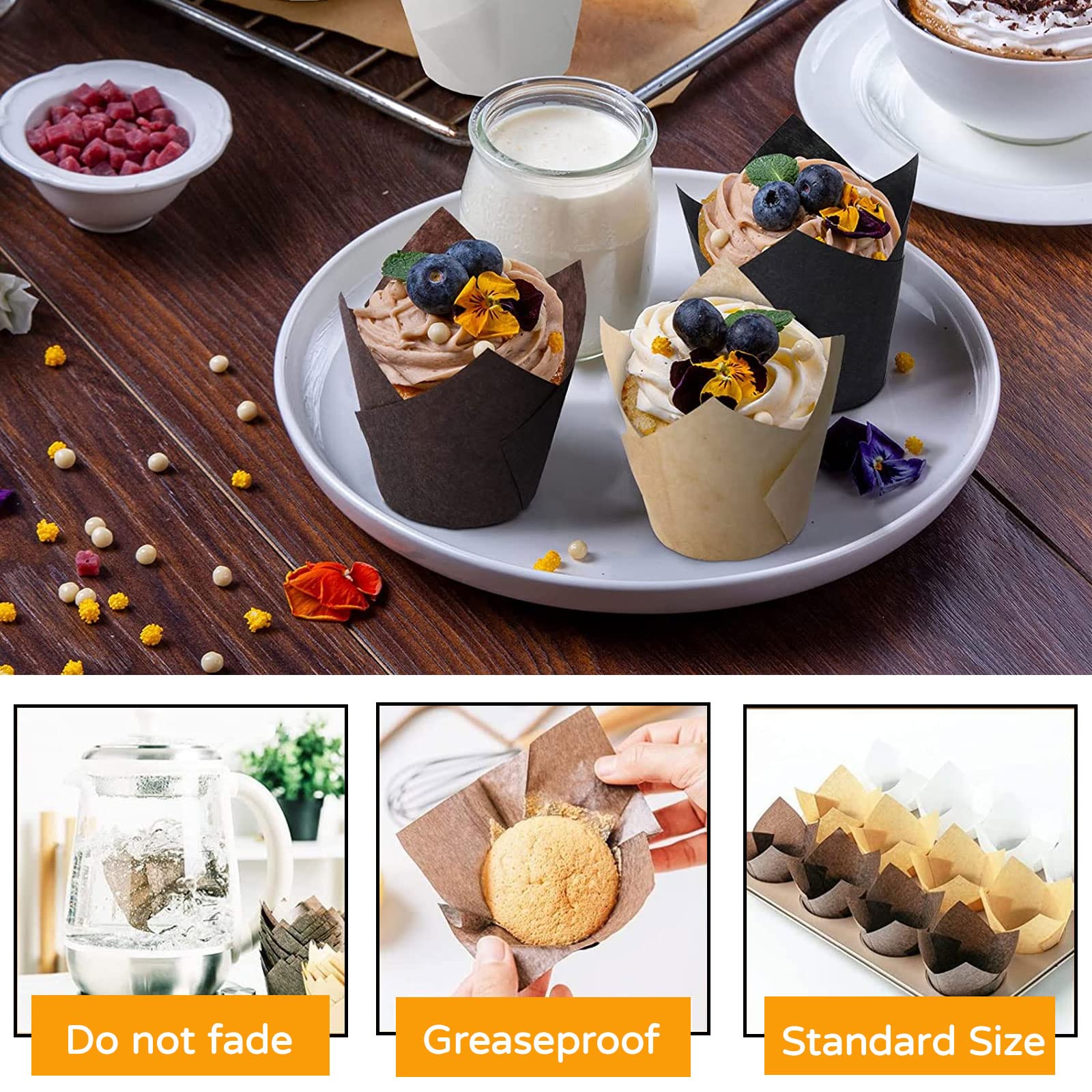 Moule à muffin en papier x100 coloris aléatoire : le set de 100 pièces en coloris aléatoire à Prix