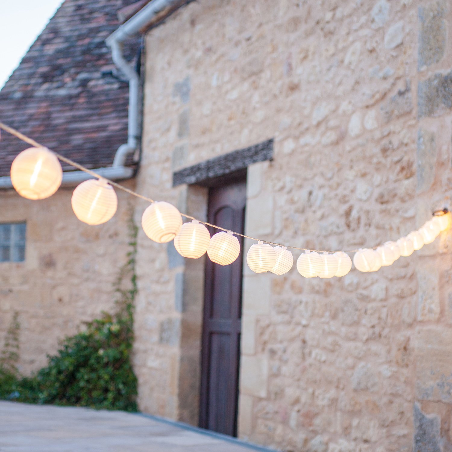 Lights4fun 3x 20er Lampion LED Lichterkette koppelbar warmweiß Innen Außen Sommer Deko Balkon Lampion Ballonlichter Party Netzstecker Garten Girlande Lichterkette Camping [Energieklasse A++]