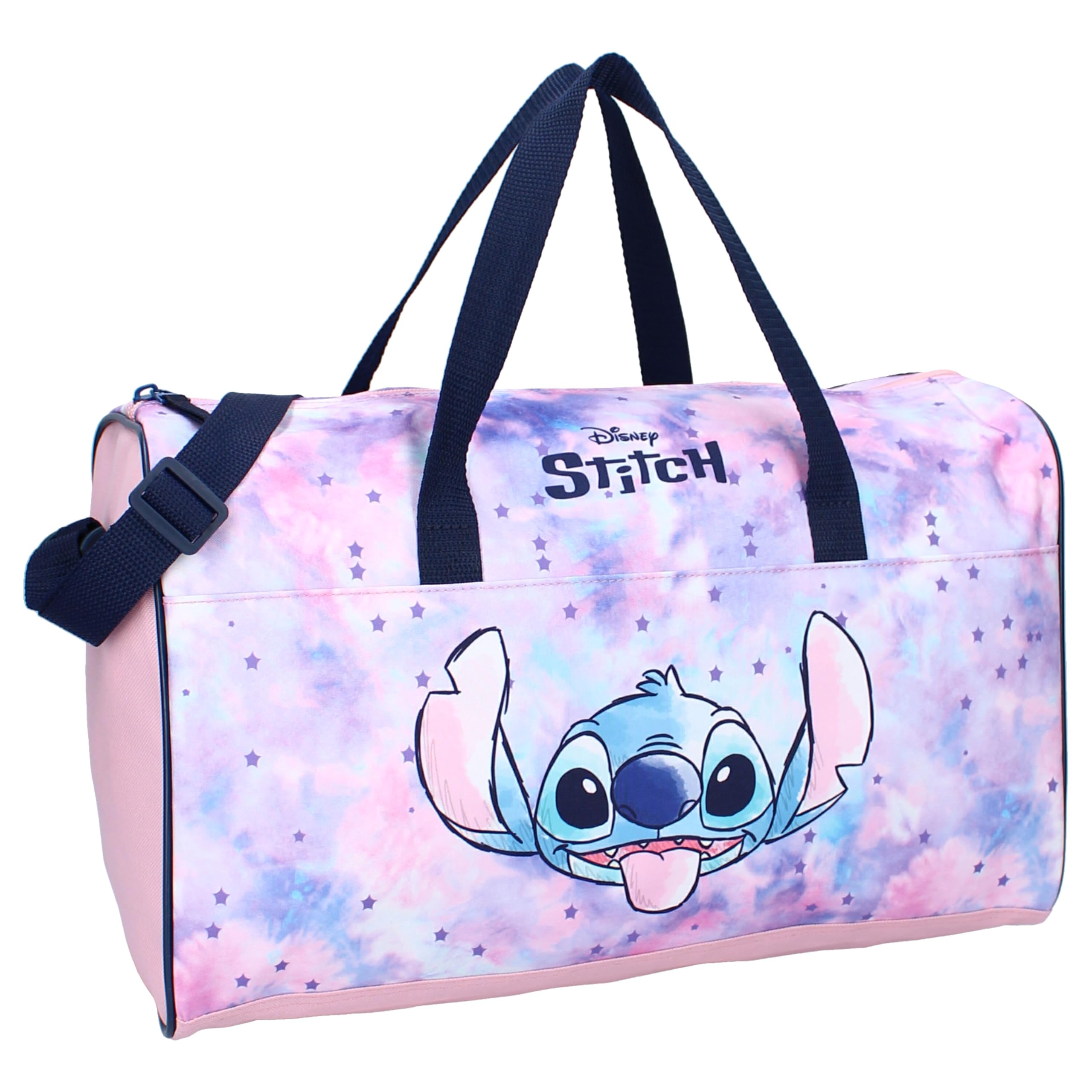 STITCH Endless Fun - Polyester Sports Bag with Shoulder Strap and Handles - Sport Bag - Size 40 x 24 x 19 cm - Original Disney Lilo and Stitch, pink, Tropical