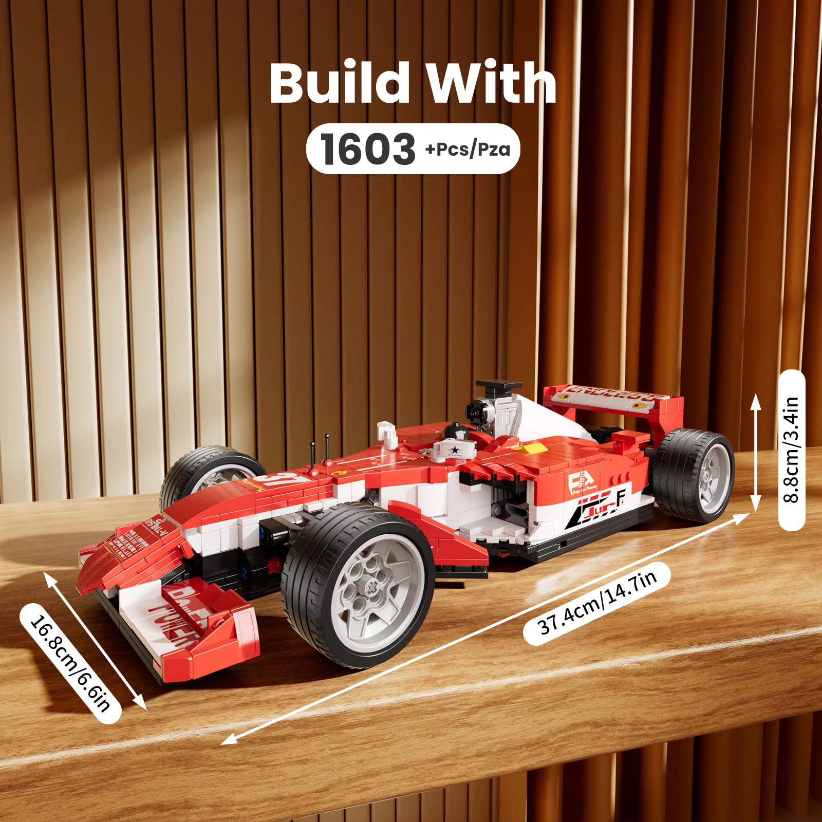 Mould King 10035 Colección del Campeón De Velocidad De Bloques De Construcción De Automóviles Deportivos con Clip De Carreras, Coches De Juguete para Fanáticos Adultos (1603 Piezas)