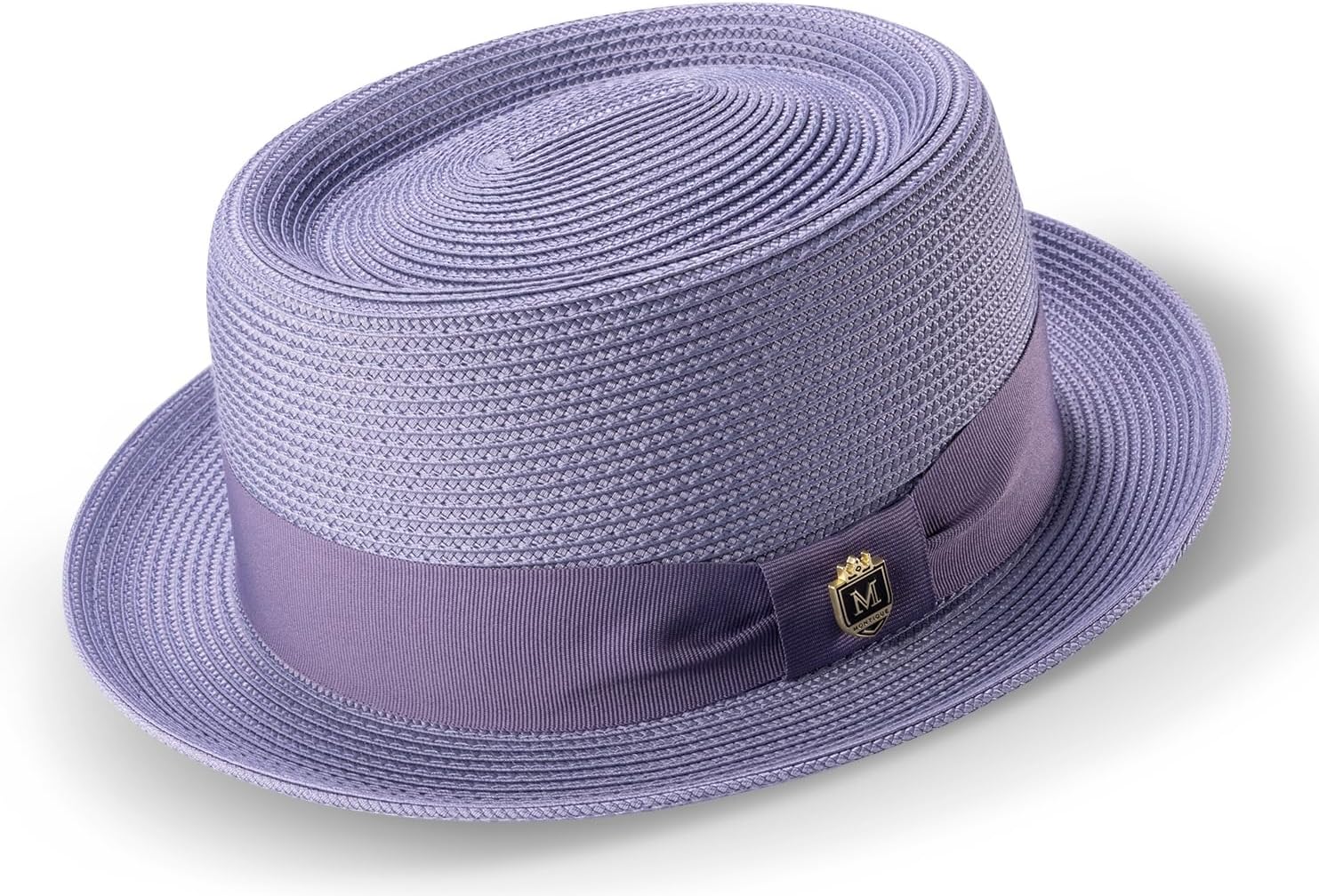 MONTIQUE Signature Ribbon Band Fedora Hat for Men | Fashionable & Elegant Design Porkpie Hat to Elevate Men’s Style | H-95