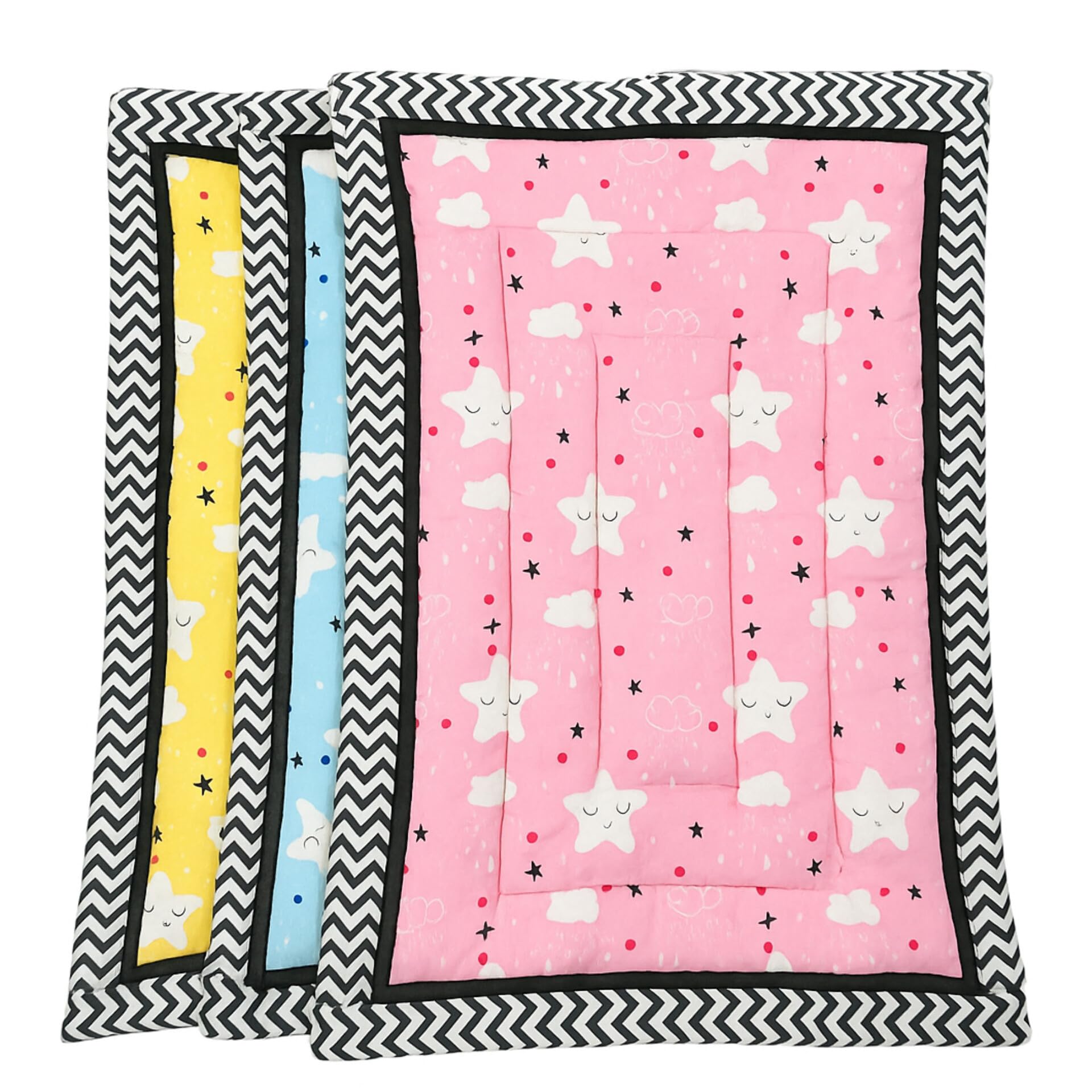 Fabrify Baby Mattress | Sleeping Mat | New Born Supper Soft Mattress | Godadi | Quilt | Cotton Sleeping Mat for New Born Baby (0-1 Year) Pack of 3, Multicolored-image-47