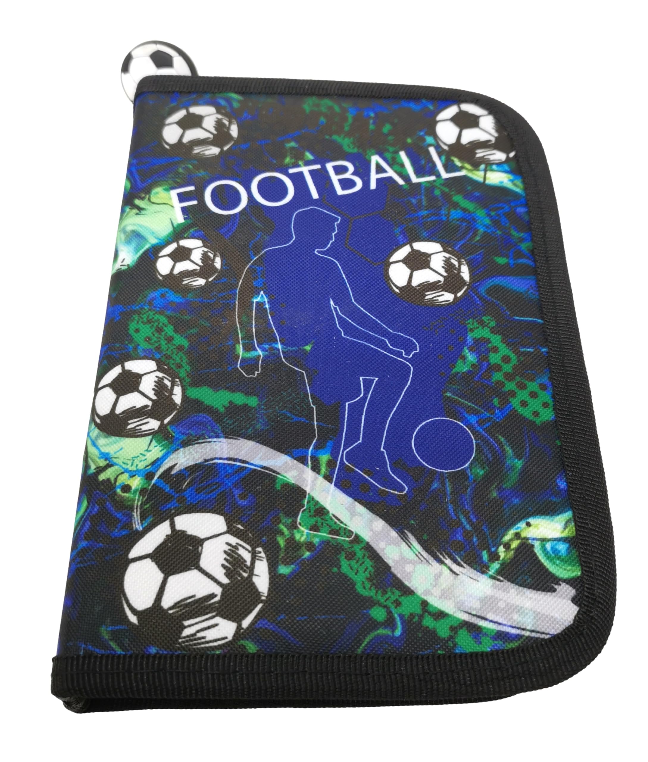 Theonoi Estuche para niños, estuche para lápices, estuche de 2 compartimentos, estuche para estudiantes, estuche para lápices, accesorios escolares, escolar, niños y niñas, fútbol, Niños