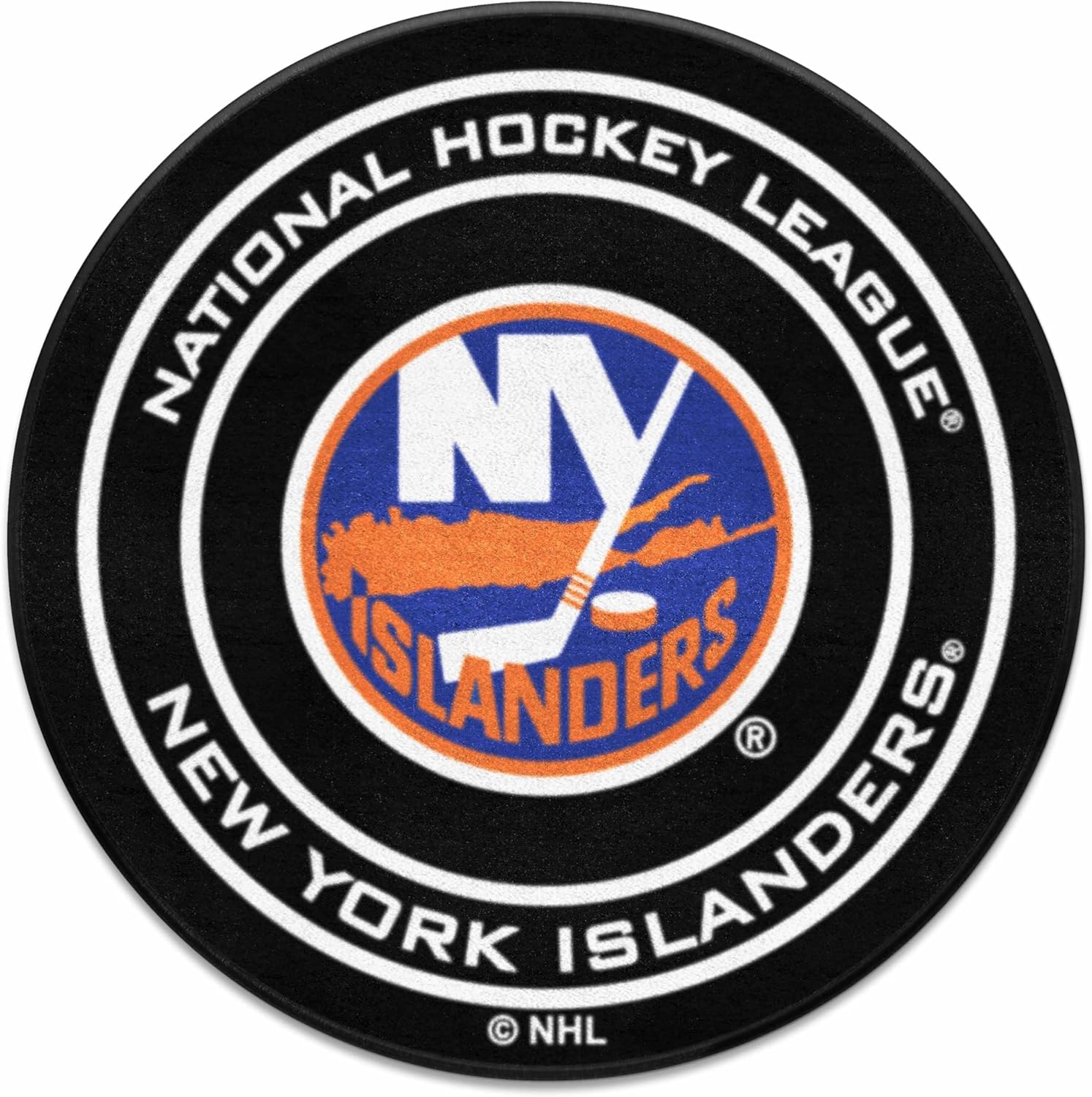 FANMATS - 10462 NHL New York Islanders Nylon Face Hockey Puck Rug 27" diameter