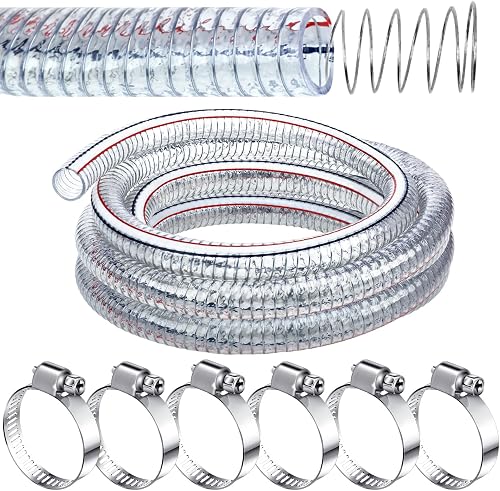 Frienda Flexible Hose Pvc Tubing with Fasteners, 1 Inch ID, 10 Ft