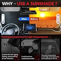 Vista 4 de KAYZT Parasol para parabrisas para Toyota Camry 2012-2017 LE XLE Hybrid SE XSE Sedan plegable, accesorios de ajuste personalizado para ventana