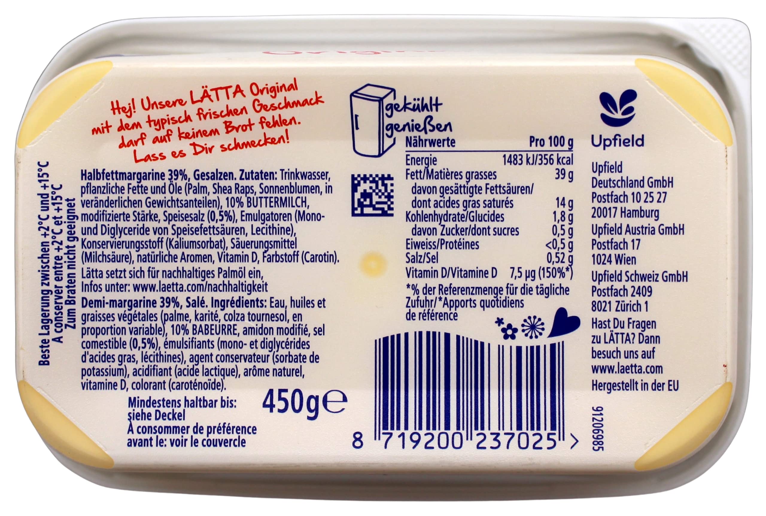 Lätta Original Margarine, 16er Pack (16 x 450g)