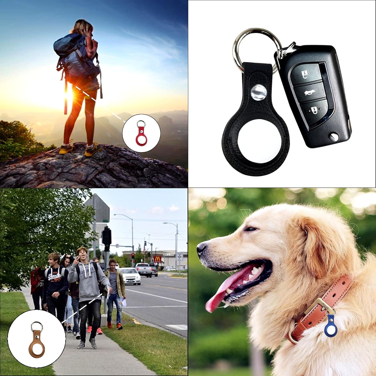 xiangyue protective case for airtag portable genuine leather tracker holder case anti scratch cover with keychain designed for airtags 2021keyspets