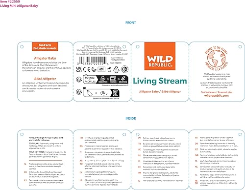 Miniatura 2 de Wild Republic Living Stream Baby Alligator de 12 pulgadas, regalo para niños, juguete de peluche, gran regalo novedoso para pescadores y deportistas