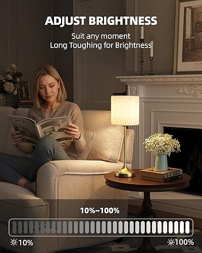 Miniatura 6 de Lámpara de mesa inalámbrica, 8000 mAh, regulable, luz ambiental, 2700 K, control táctil, portátil, LED, inalámbrica, recargable, funciona con pilas,