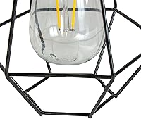 Vista 6 de Northlight Linterna solar colgante al aire libre geométrica negra de 7.5 pulgadas con mango