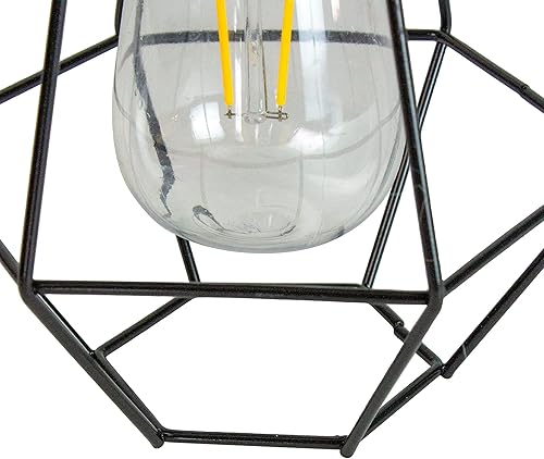 Miniatura 6 de Northlight Linterna solar colgante al aire libre geométrica negra de 7.5 pulgadas con mango