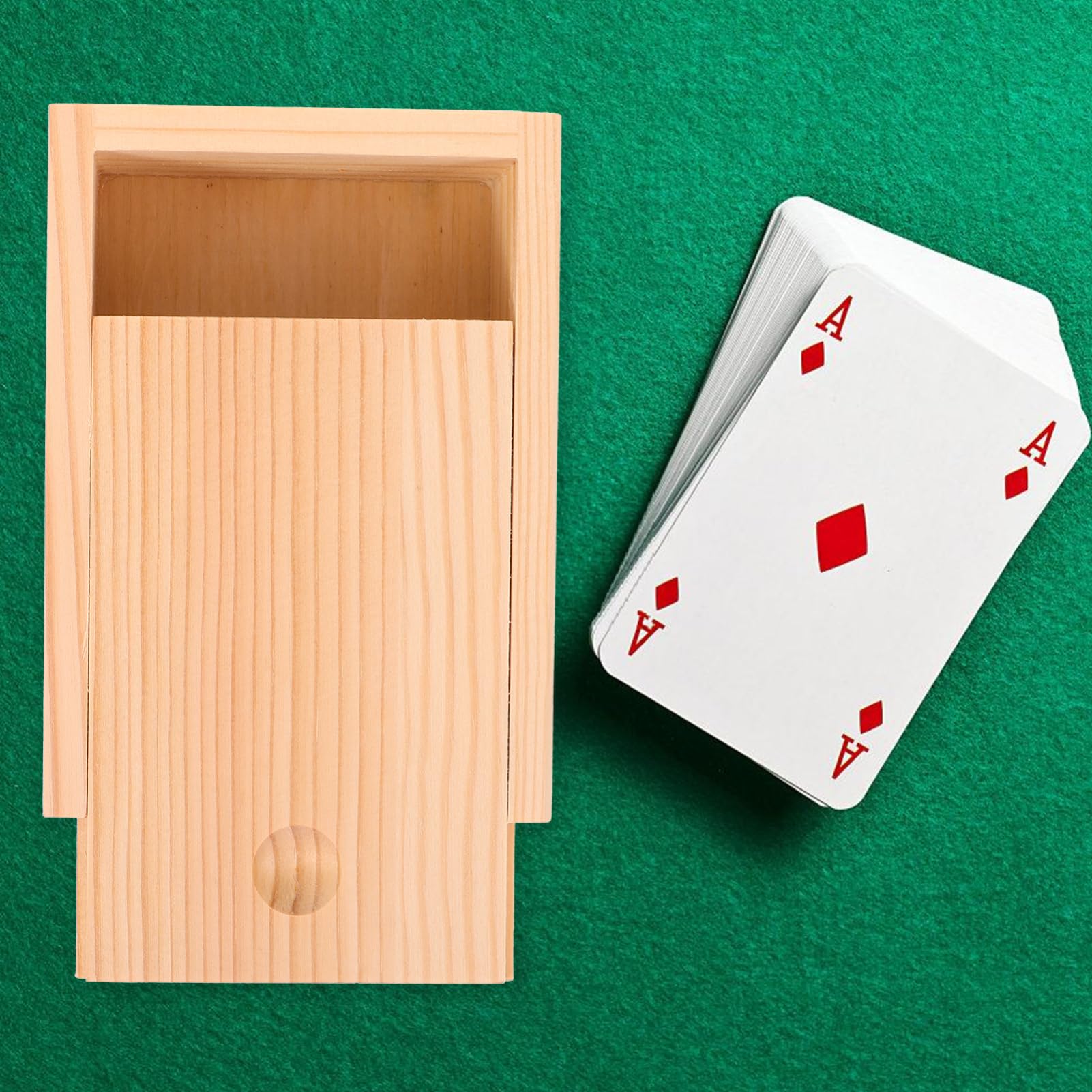 Mobestech Caja De Almacenamiento De Cartas De Madera Con Tapa Organizador De Barajas De Poker Cartas Contenedor Para Almacenaje De Objetos Pequeños Y Accesorios Para Uso Diario