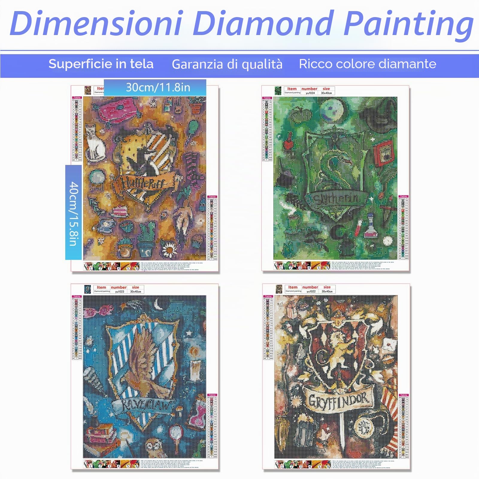KEYRANKE® 4 Pezzi 5d Diamond Painting Harry potter Bambini Kit Completo Diy Diamant Painting Set, Passatempo Per Adulti Bambini daimon painting (30x40)