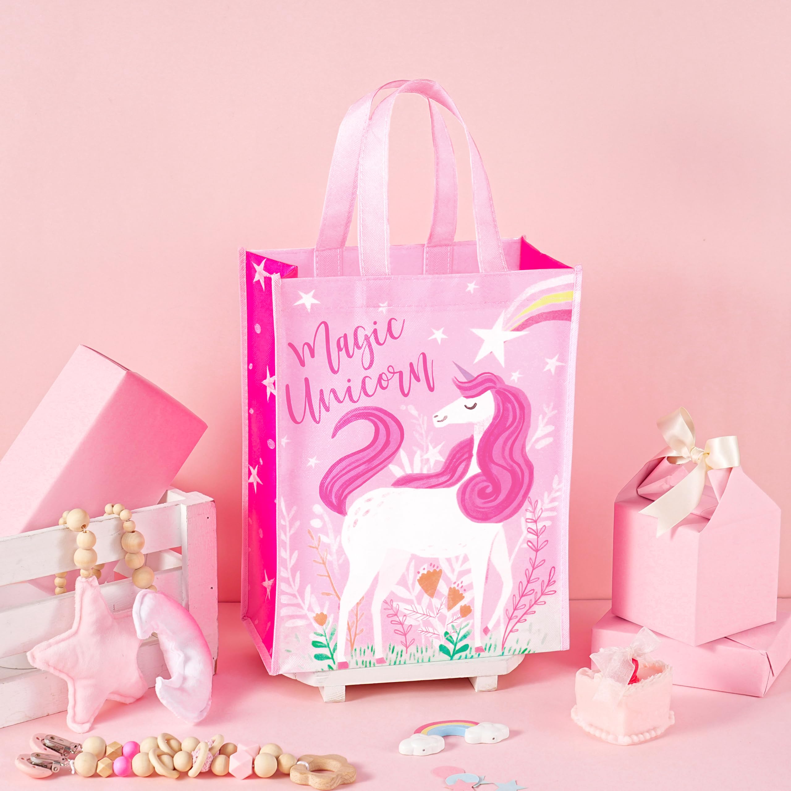 Loveinside Reusable Gift Bag, Medium Recycled Gift Bag for Girls, Birthday, Baby Shower, Party Favor, 10" x 5" x 13", 1 Pcs