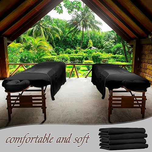 Miniatura 2 de Oudain Juego de 2 sábanas de microfibra suave para mesa de masaje, resistente al aceite y a las arrugas, juego de 3 piezas de suministros de terapia