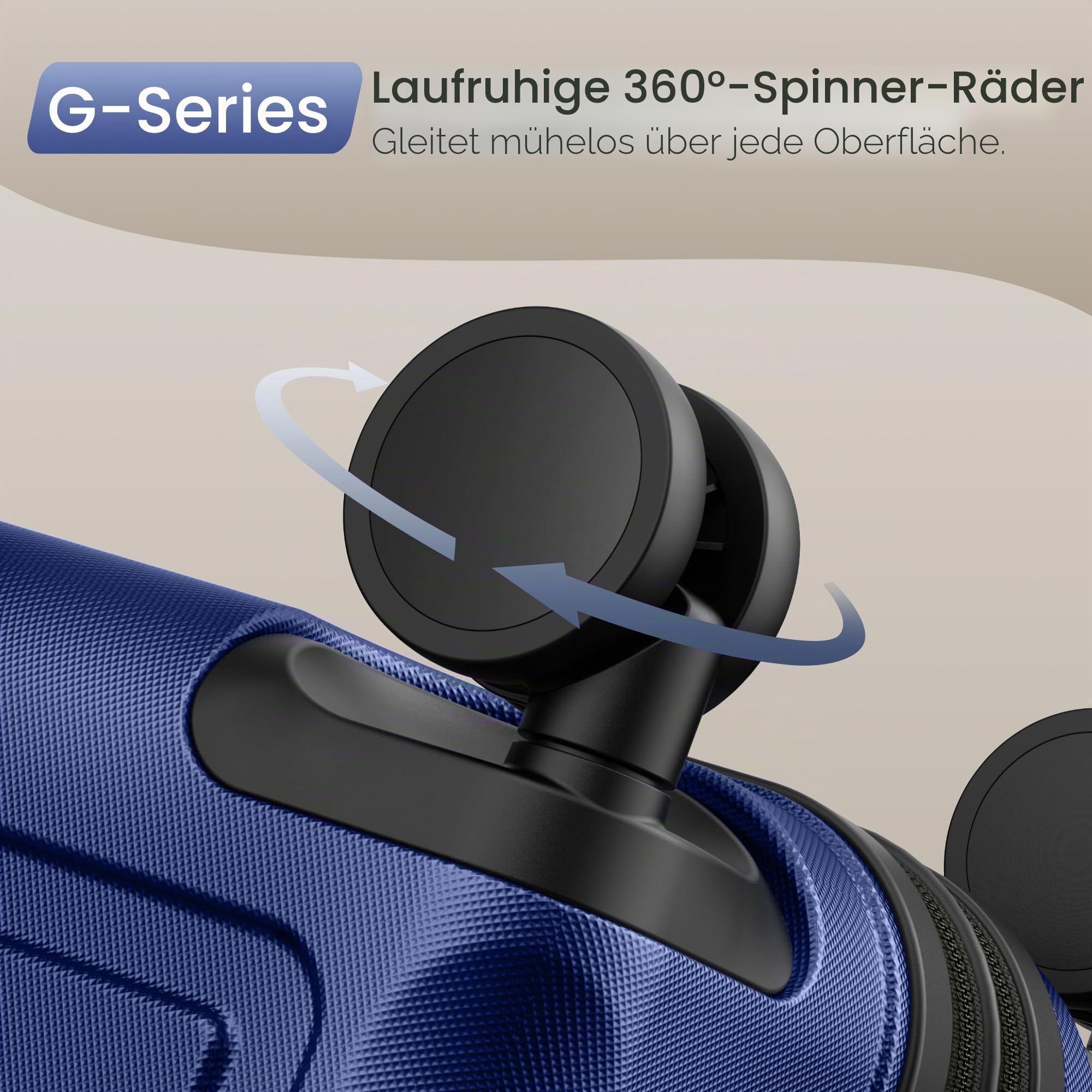 SHOWKOO Kofferset 3 Teilig Hartschale Leicht ABS+PC Erweiterbar Reisekoffer Haltbar Trolley Handgepäck Sets mit TSA Schloss und 4 Rollen (M L XL -Blau)