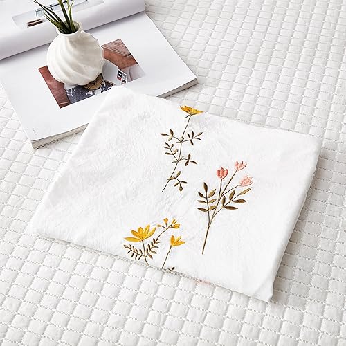 Vista 104 de Juego de 2 fundas de almohada con borlas, color gris crema, 100% microfibra lavada, funda de almohada con borlas hechas a mano beige, paquete de 2