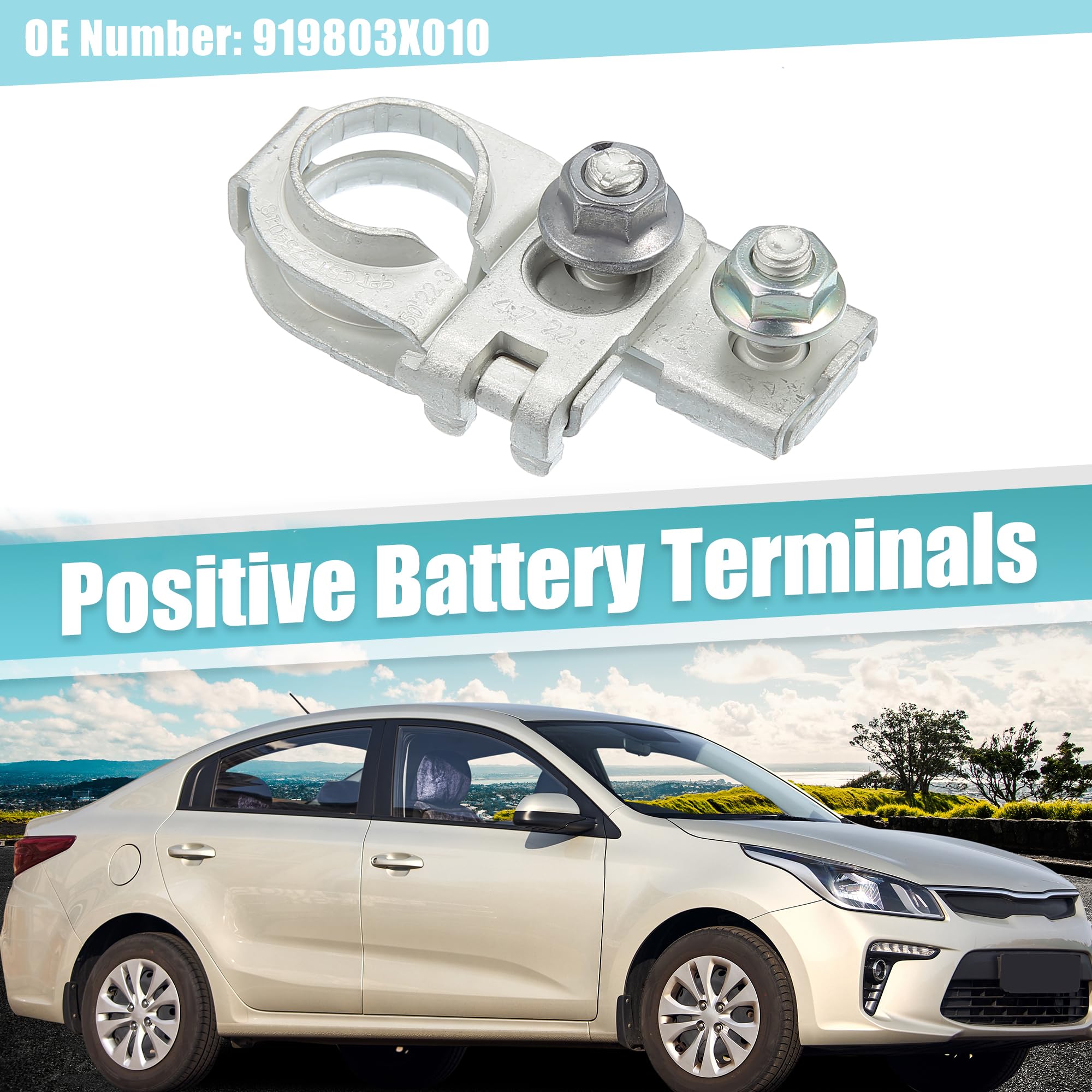 QUARKZMAN Terminal Positivo De Batería No.919803X010 – Reemplazo Directo Para Hyundai Accent 2015-2020, Metal Duradero