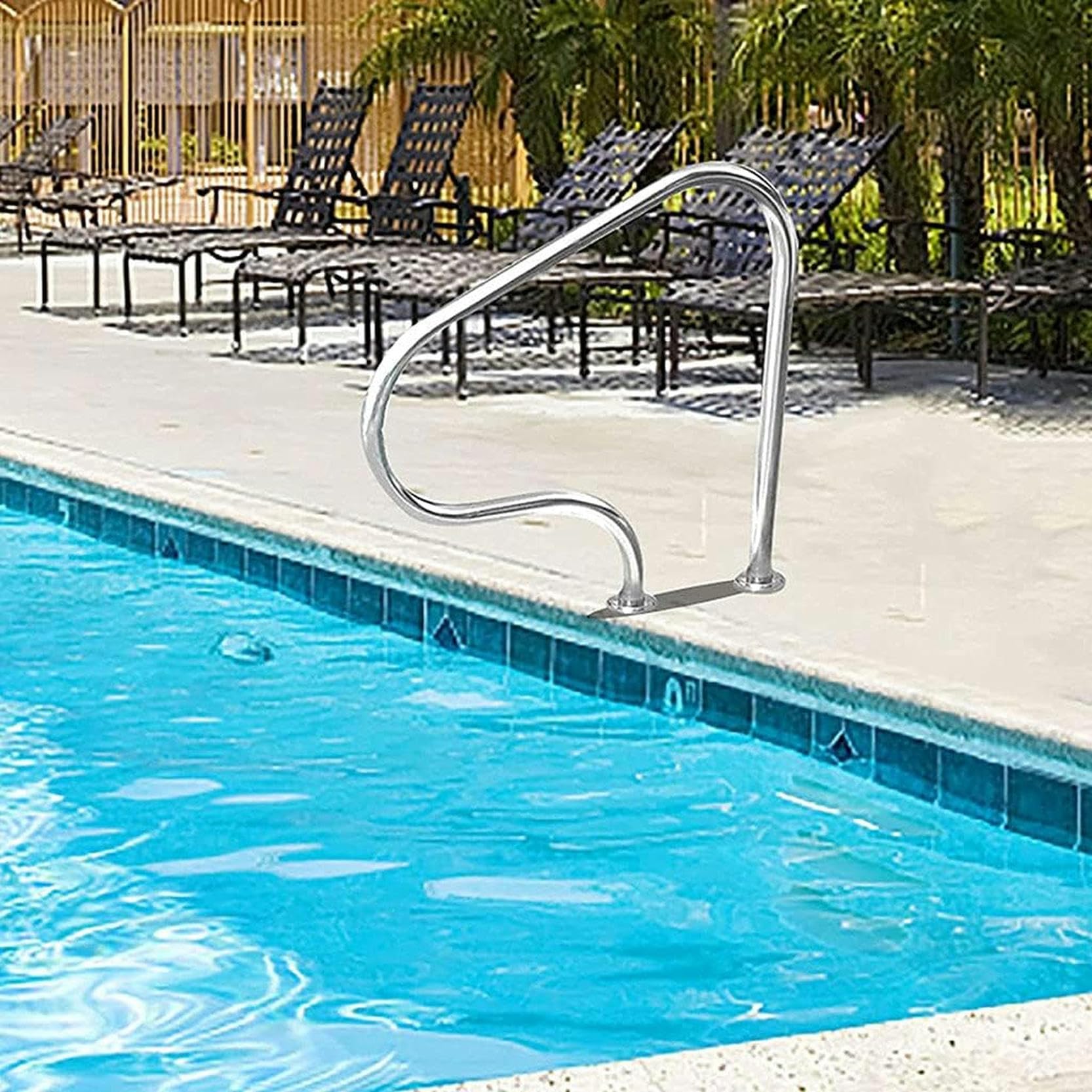 1 Barandilla para Piscina, pasamanos para Piscinas enterradas, pasamanos para Piscina, Fabricado en Acero Inoxidable 304, fácil de Instalar.