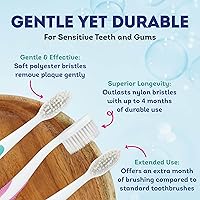 Vista 2 de MOUTHWATCHERS Manual Soft Toothbrush for Adults, Ultra CleanToothbrush with Flossing Bristles, Good for Sensitive Teeth and Gums. Rose, 1 Each