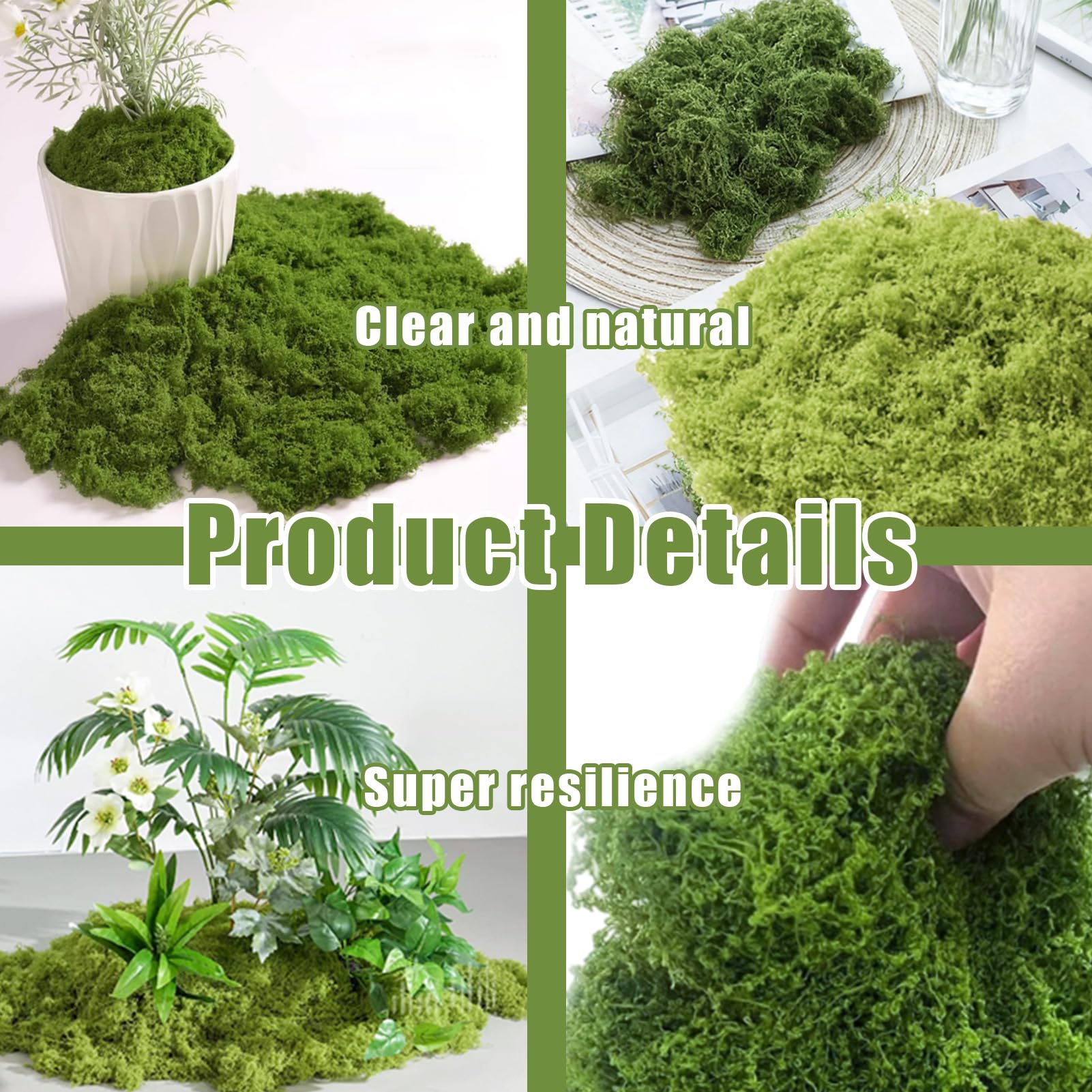 Muschio Artificiale Per Decorazioni Fai Da Te | 50g Verde Scuro E 50g Verde Chiaro | Per Presepi, Acquari, Modellismo E Pareti Verdi