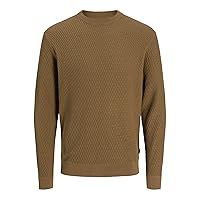 JACK & JONES Jprblareagan Knit Crew Neck Marrone Ermellino L