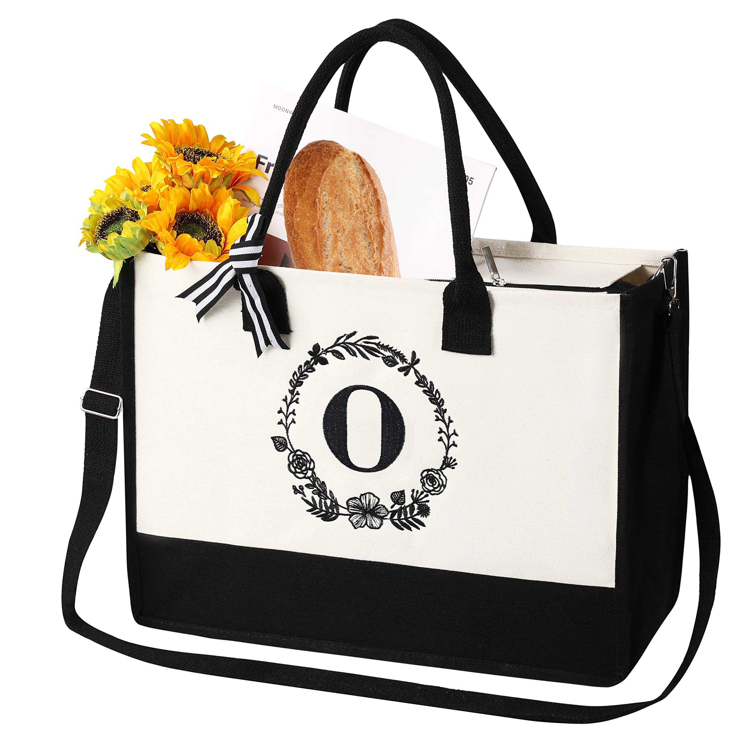 personalized bags for women,Tote Bag For Women,Initial Tote Bag For Women With Zipper