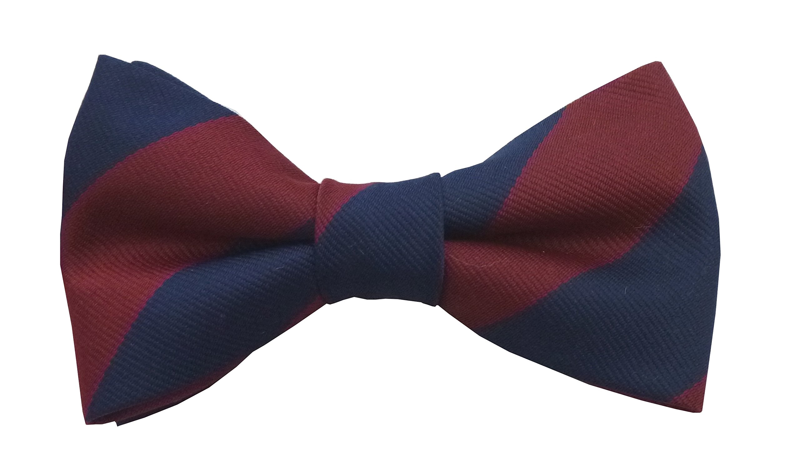 Great British Tie Club Men's Navy, Burgundy Brigade Of Guards Regital Bow Tie