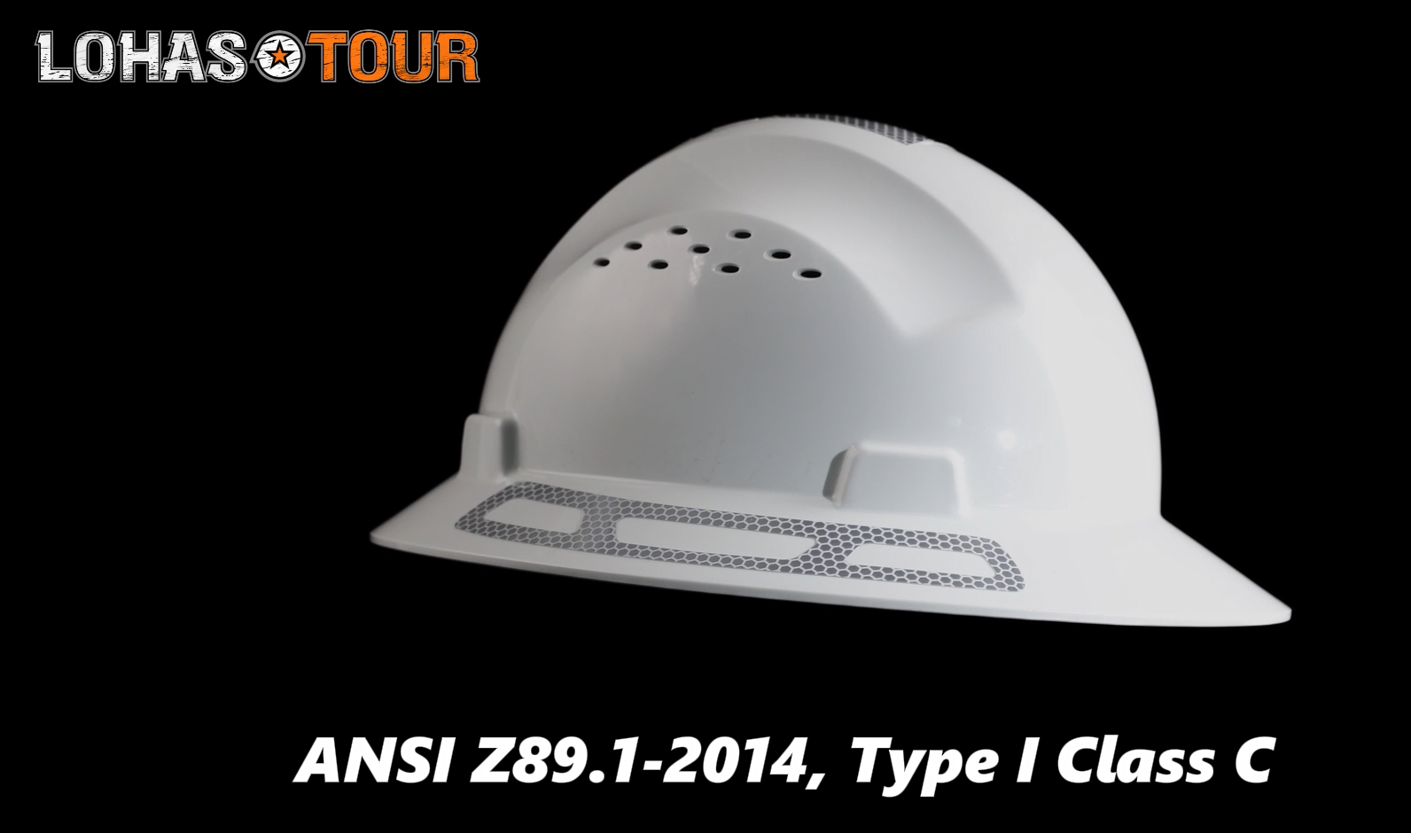 LOHASTOUR Full Brim Hard Hat Safety Helmet Vented ANSI Z89.1