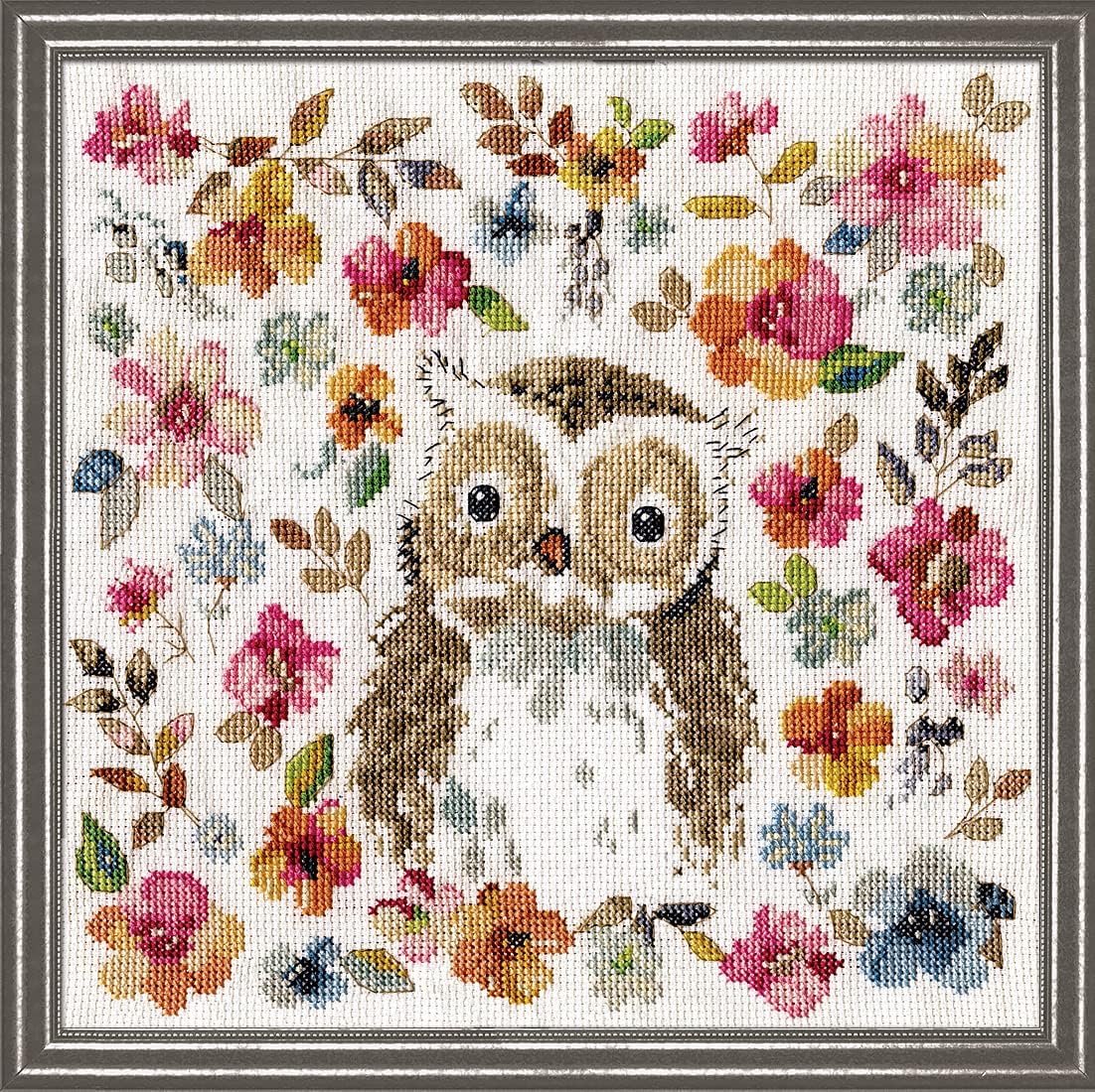DesignWorks Ink Watercolor Owl Counted Cross Stitch Kit