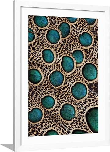 Miniatura 8 de ART.COM Darrell Gulin - Lienzo decorativo para pared, diseño de plumas de pavo real malayo con círculos azules, 12 x 18 pulgadas Lienzo estirado