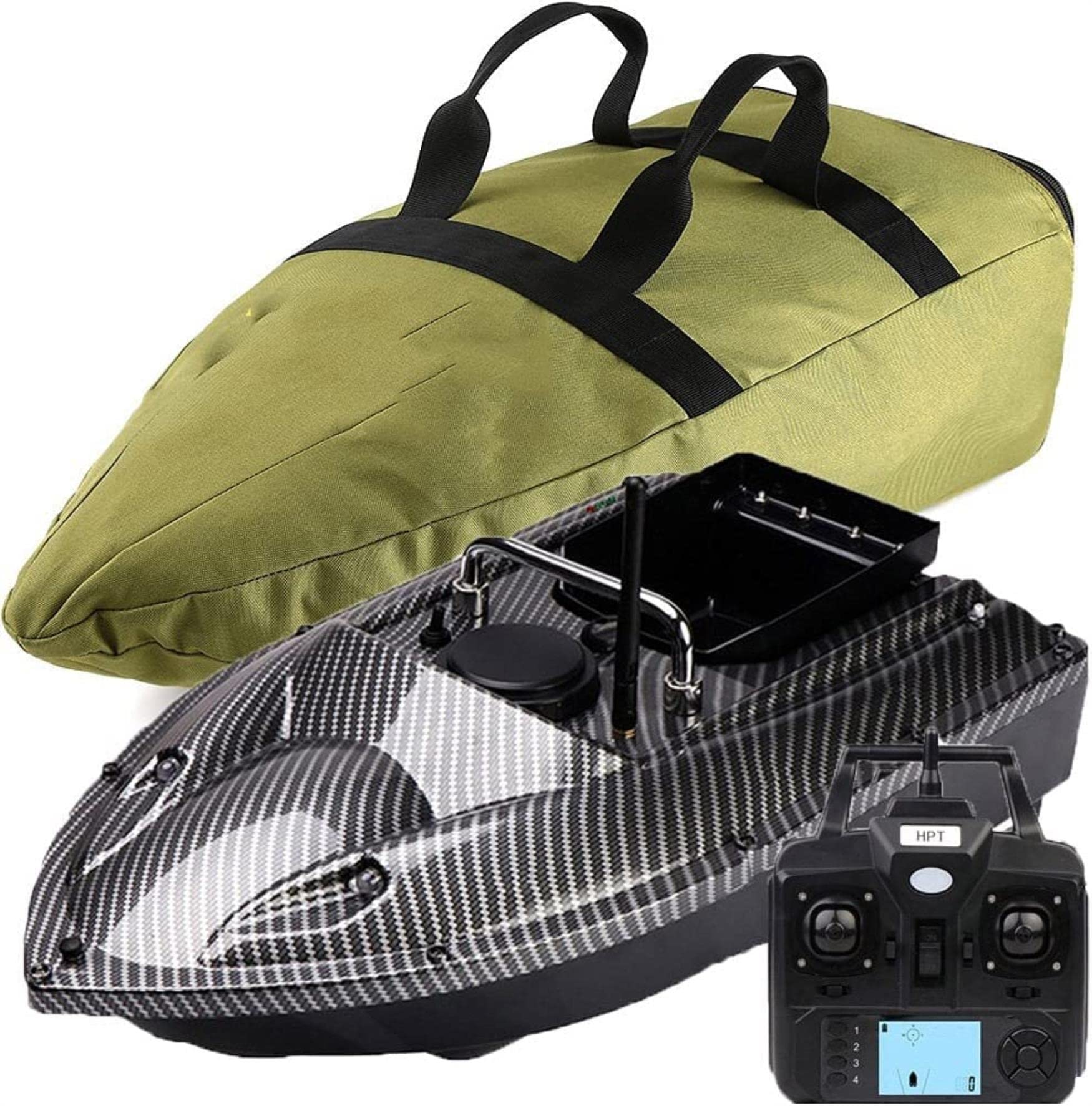 GPS Esca da pesca barca Speedboat con LCD Fishfinder e sensore sonar, include borsa e batteria