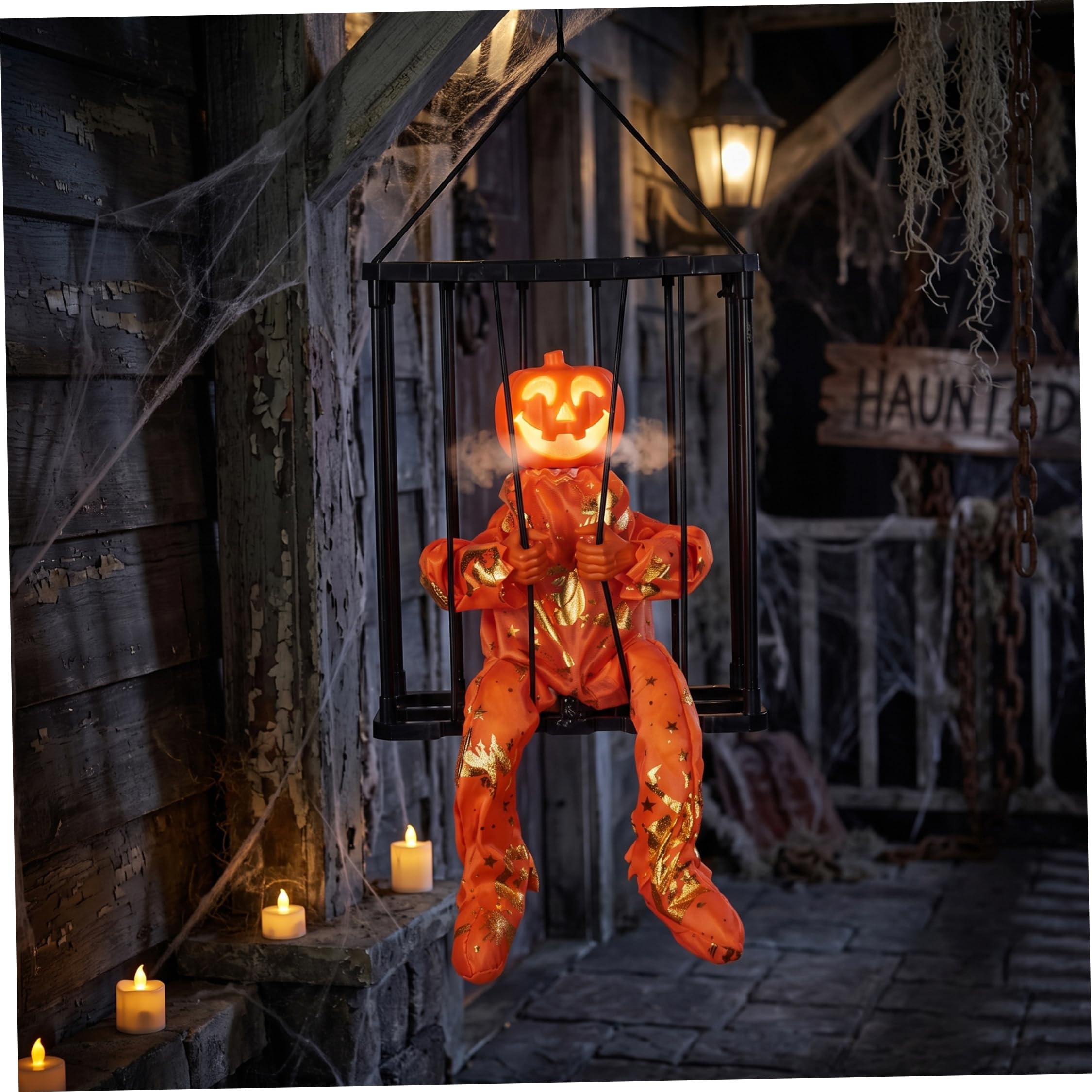 Decorazioni di Halloween attivate dal movimento, oggetto di scena della casa stregata urlante arancione