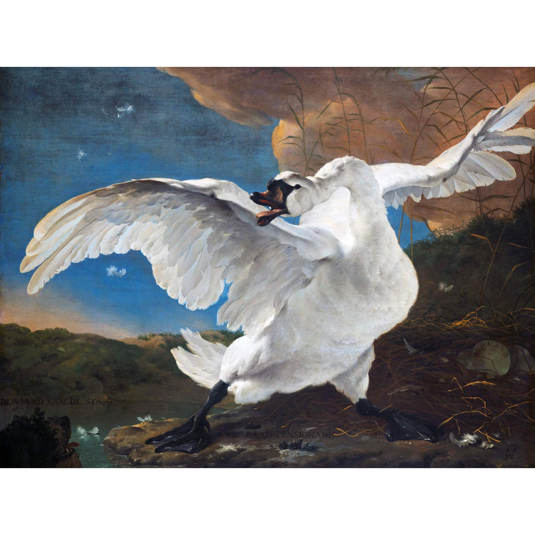 Artery8 Asselijn Threatened Swan Painting Large Wall Art Poster Print Thick Paper 18X24 Inch