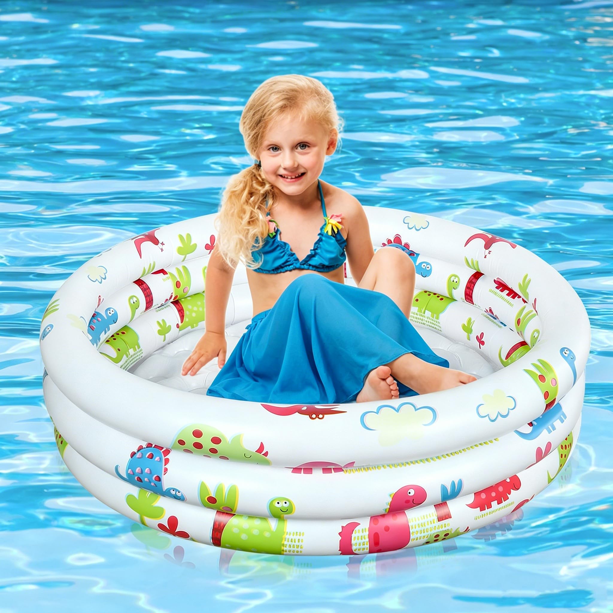 Piscina gonfiabile per bambini, Ø 90 x 22 cm, piscina per bambini, piscina rotonda, piscina per bambini per giardini/esterni/spiagge