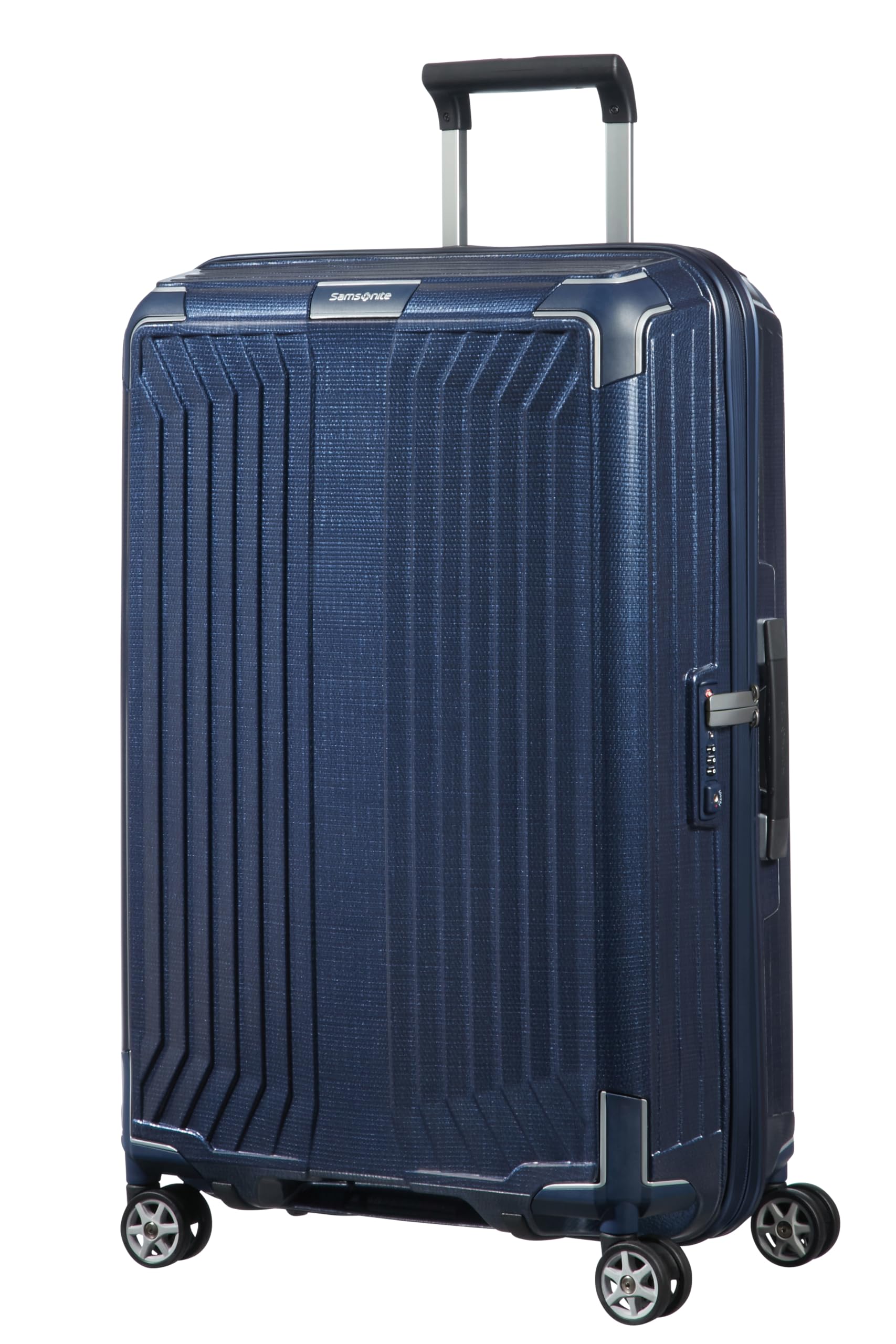 Samsonite Lite-Box Lite-Box Koffer Premium Hartschalenkoffer Mittelgroß 69 cm, Reisekoffer mit 4 Rollen, Leicht, TSA-Schloss, 75L - Blau (Deep Blue)