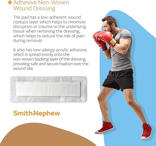 Miniatura 4 de Smith+Nephew PRIMAPORE Apósito adhesivo periférico IV, apósito adhesivo no tejido, almohadillas absorbentes para vendaje para heridas, productos
