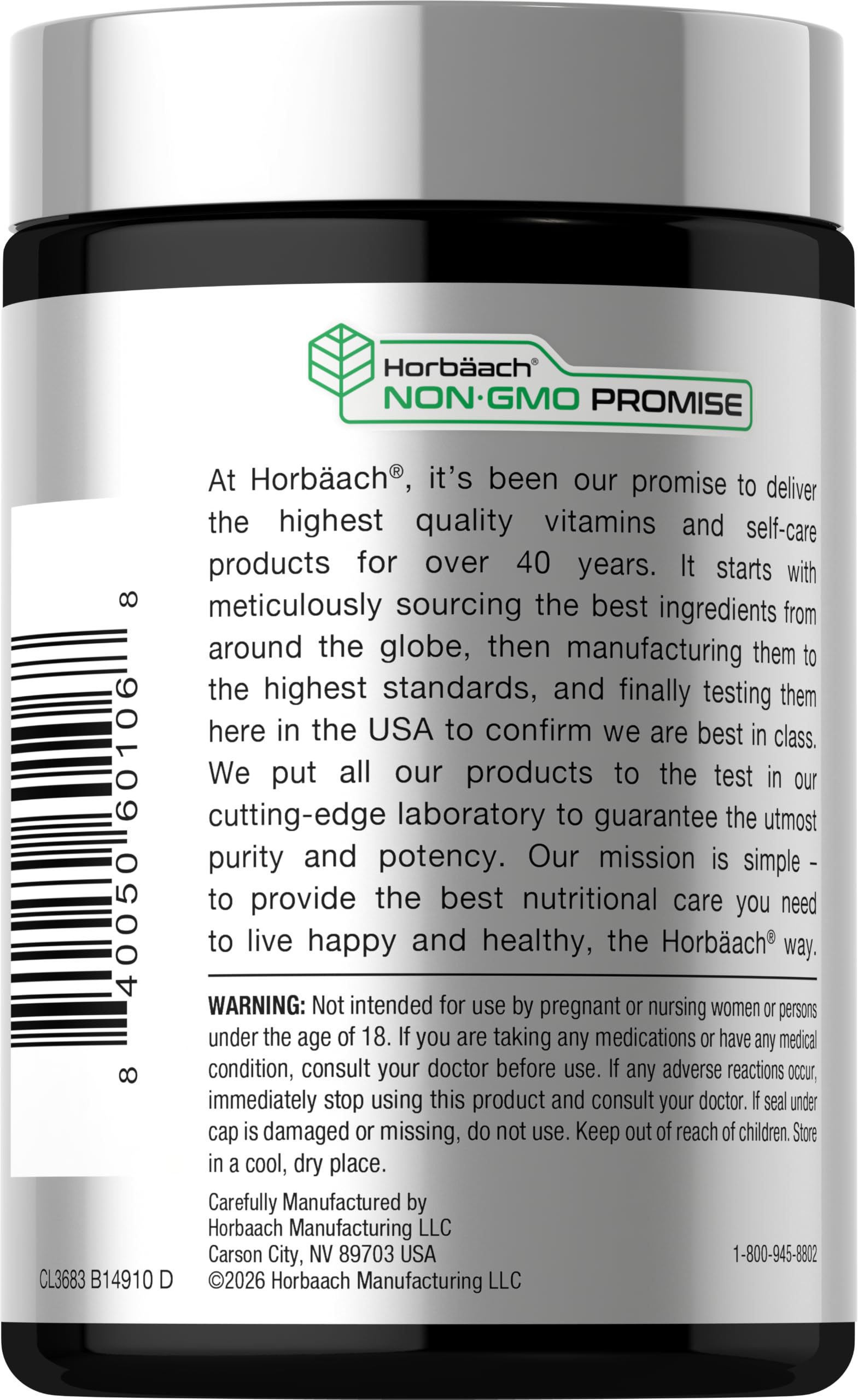 Horbäach Slippery Elm Bark Capsules | 200 Pills | Herbal Supplement — Amazon image 3