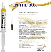 Vista 3 de FN231 Flujo de soldadura para electrónica NoClean Pasta Gel RMA ROL0 en jeringa de 0.35 oz para reparación y soldadura de placas de circuito impreso.