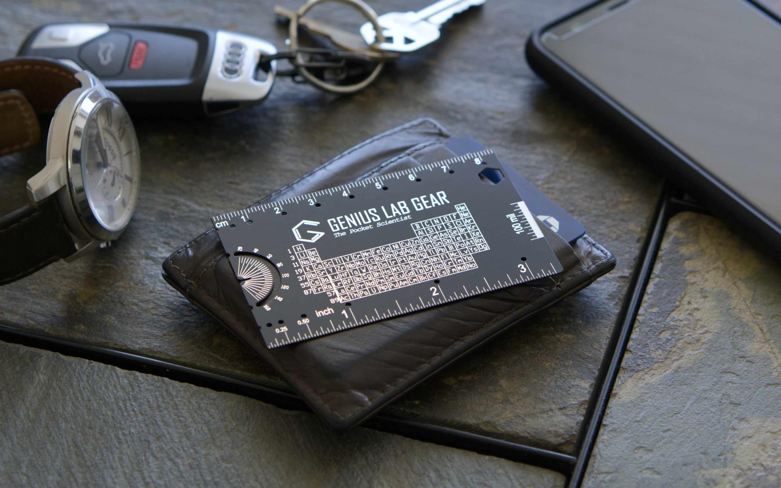 The Pocket Scientist - Small Metal Science Ruler Scale, Cool Tech Gadget Mini Multitool, Unique Techie/Geek/Nerdy STEM College Student Graduation Gift, 3 Inch Metric Imperial Tool Kit- Genius Lab Gear - Image 5