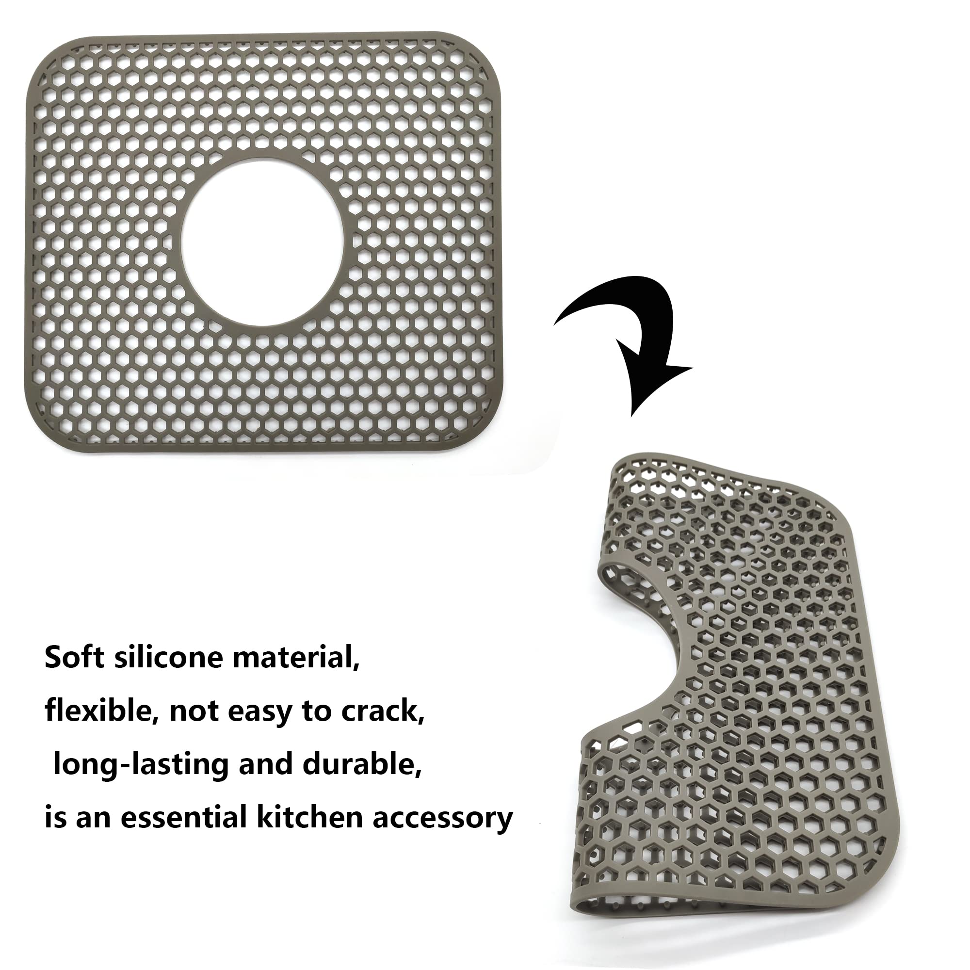 2 Pièces Organiseur évier en Silicone, 23 x 9cm Tapis d'égouttage en Silicone, Cuisine Tapis d