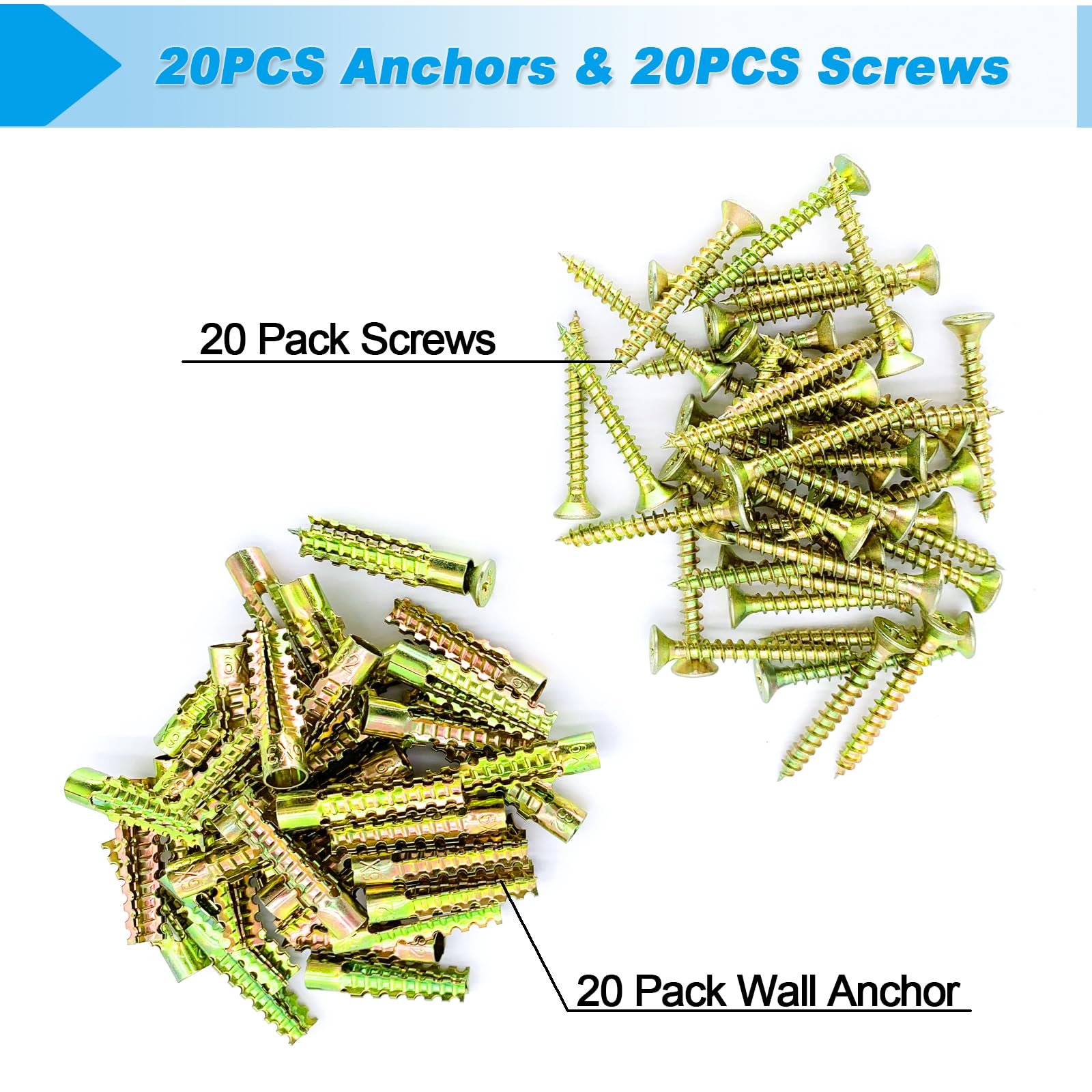 Wall Anchors - Expansion Shield with Screws -2
