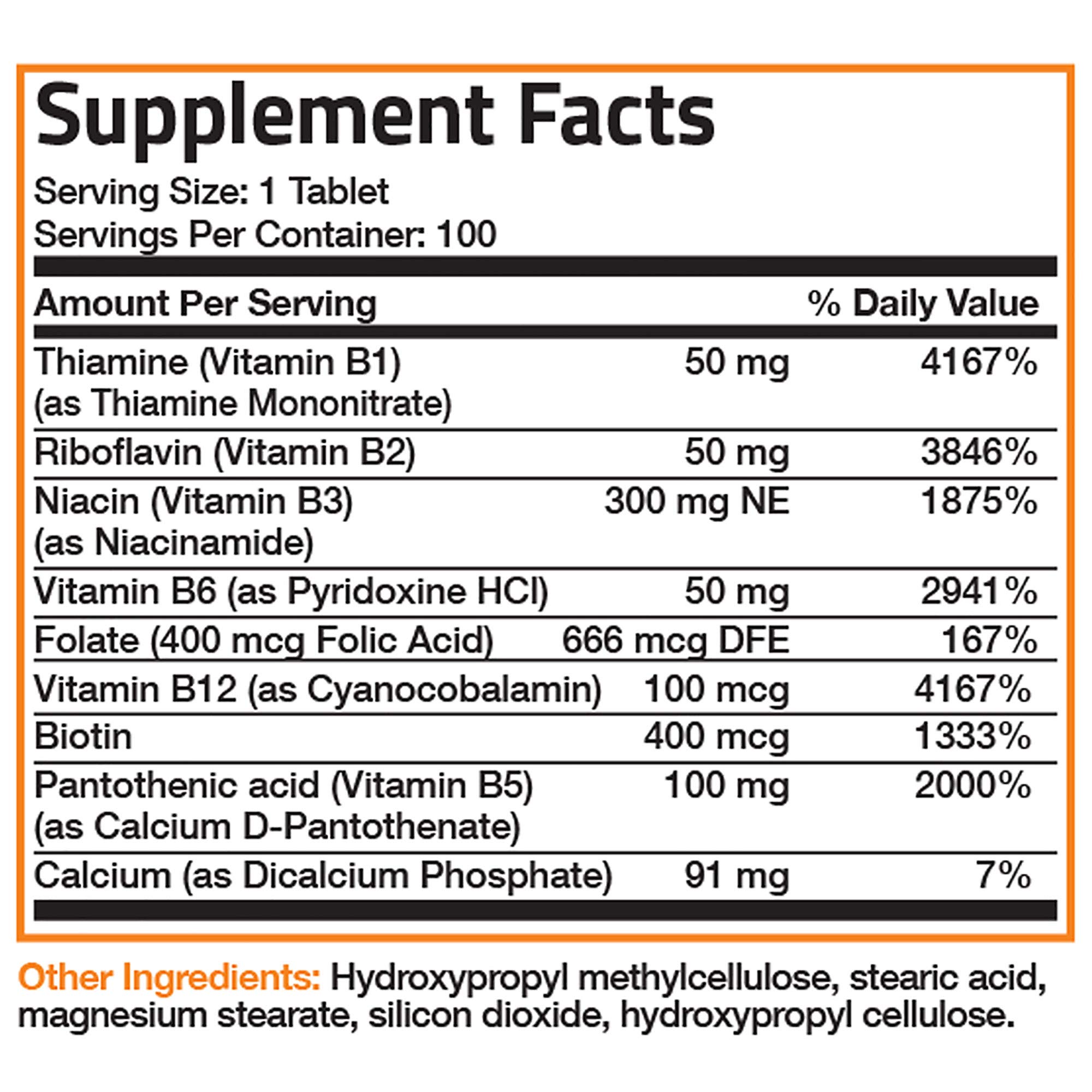 Buy Bronson Super B Vitamin B Complex Sustained Slow Release (Vitamin B1, B2, B3, B6, B9 Folic